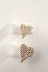 Zircon Decor Heart C-Hoop Drop Earrings Earrings - Tophatter Daily Deals