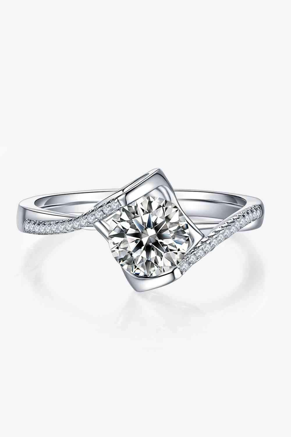 1 Carat Moissanite 925 Sterling Silver Twisted Ring Moissanite - Tophatter Daily Deals