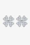 Adored Moissanite Four Leaf Clover Stud Earrings Silver One Size Moissanite - Tophatter Daily Deals