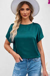 Round Neck Cuffed Sleeve Top Women's T-Shirts - Tophatter Daily Deals