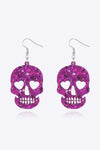 Acrylic Skull Drop Earrings Fuchsia One Size Earrings - Tophatter Daily Deals