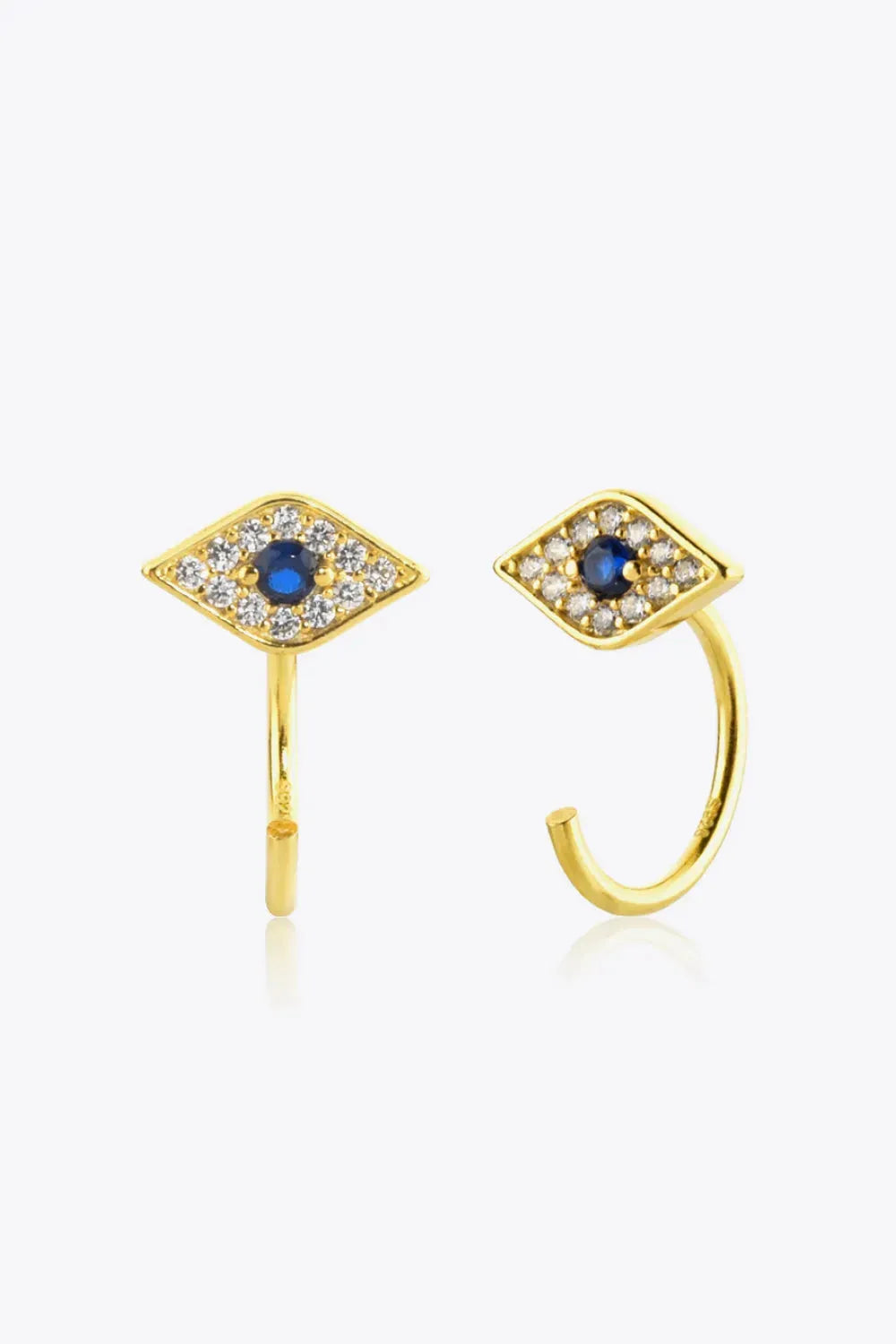 Zircon Geometric 925 Sterling Silver Earrings Gold One Size Earrings - Tophatter Daily Deals