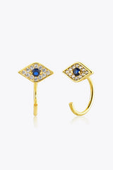 Zircon Geometric 925 Sterling Silver Earrings Gold One Size Earrings - Tophatter Daily Deals