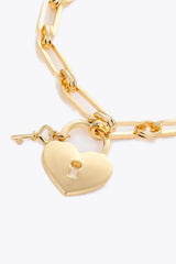 5-Piece Wholesale Heart Lock Charm Chain Bracelet Bracelets - Tophatter Daily Deals