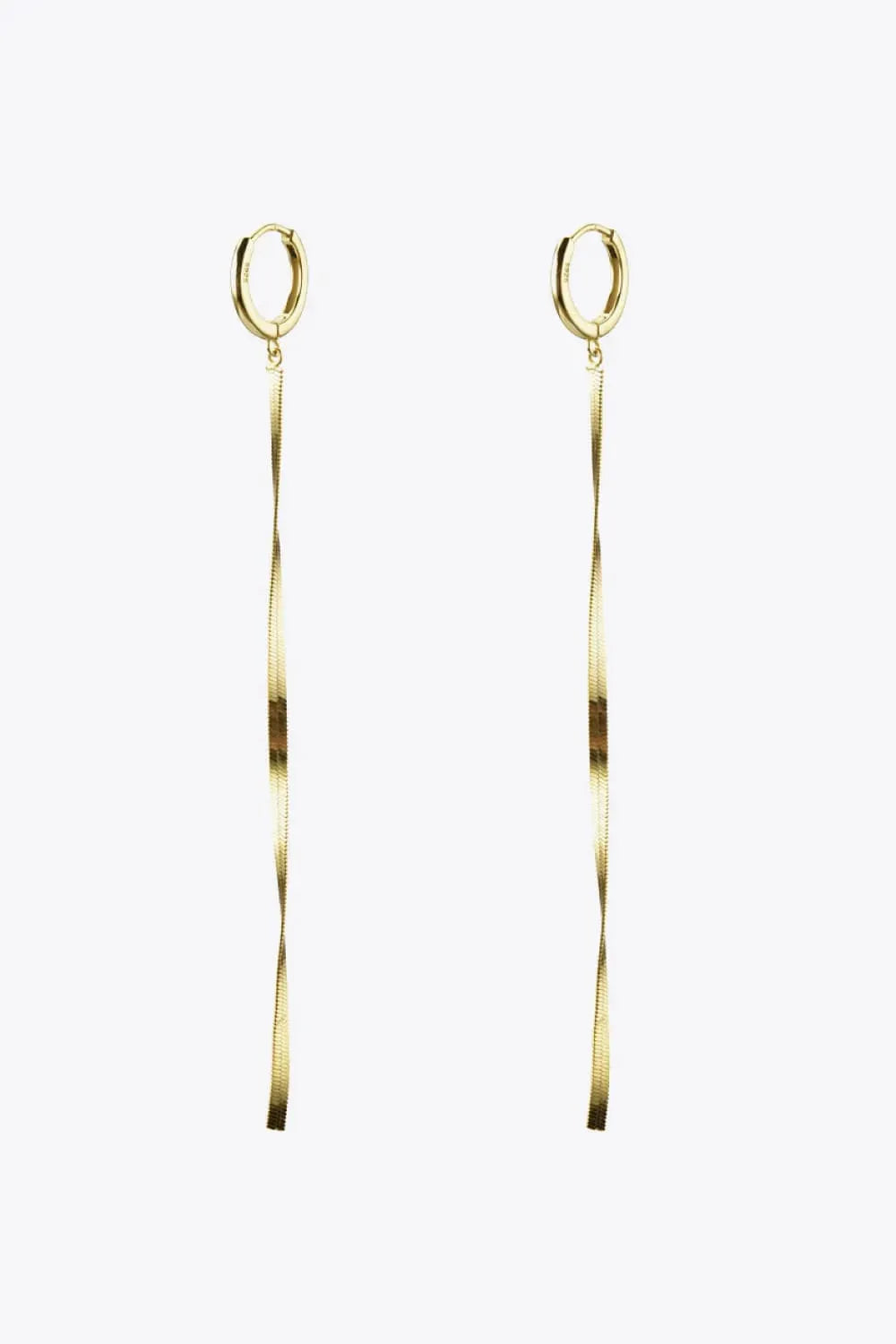 925 Sterling Silver Long Snake Chain Earrings Earrings - Tophatter Daily Deals