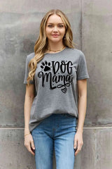 Simply Love Simply Love Full Size DOG MAMA Graphic Cotton T-Shirt Charcoal Black Women's T-Shirts - Tophatter Daily Deals