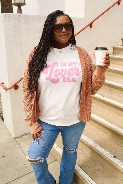 Simply Love Full Size IN MY LOVER ERA Round Neck T-Shirt Women's T-Shirts - Tophatter Daily Deals