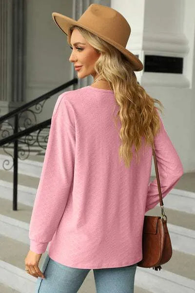 V-Neck Long Sleeve T-Shirt Women's T-Shirts - Tophatter Daily Deals
