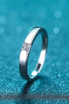 Inlaid Moissanite Rhodium-Plated Ring Moissanite - Tophatter Daily Deals