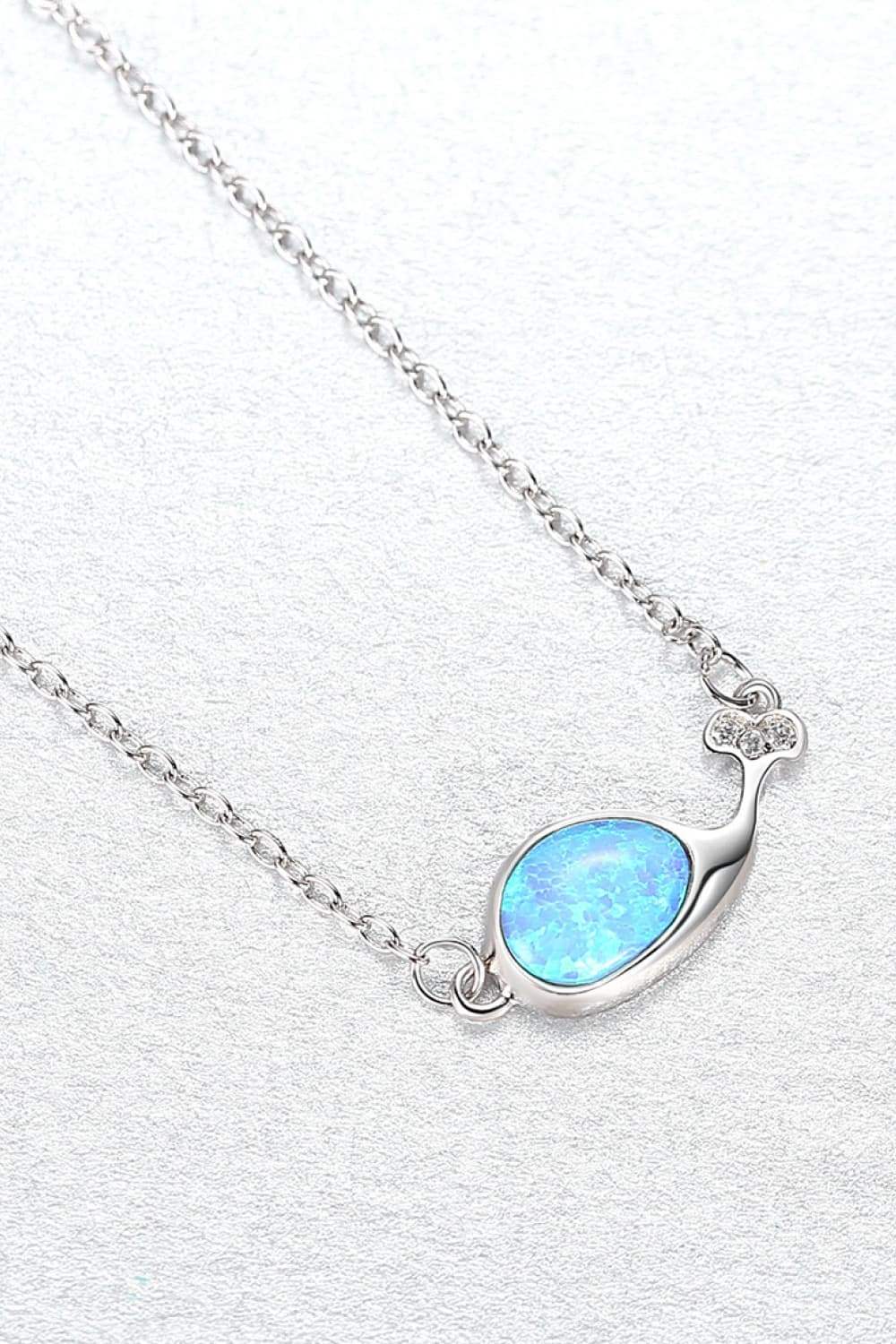 Opal Dolphin 925 Sterling Silver Necklace Opal - Tophatter Daily Deals