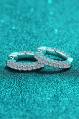 925 Sterling Silver Moissanite Huggie Earrings Moissanite - Tophatter Daily Deals