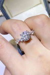 2 Carat Moissanite 925 Sterling Silver Ring Silver Moissanite - Tophatter Daily Deals