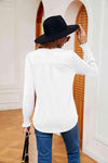 Notched Neck Long Sleeve Blouse Blouses - Tophatter Daily Deals