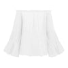 Off-Shoulder Frill Trim Blouse Blouses - Tophatter Daily Deals