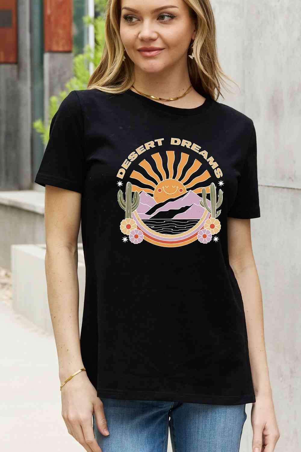 Simply Love Full Size DESERT DREAMS Graphic Cotton Tee Women's T-Shirts - Tophatter Daily Deals