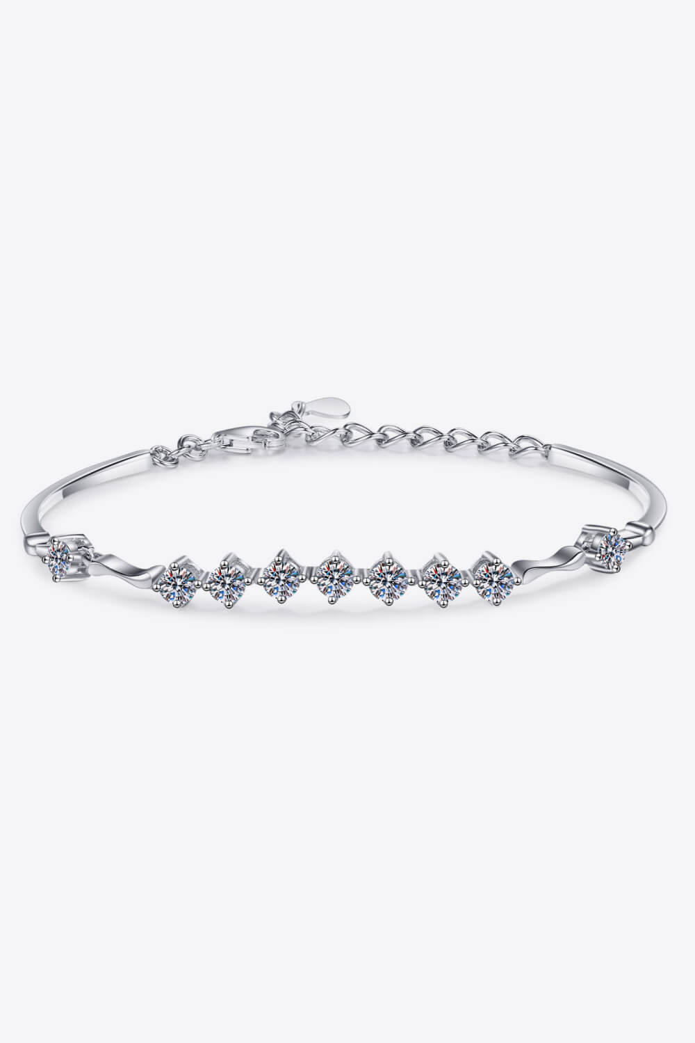 Moissanite 925 Sterling Silver Bracelet Moissanite - Tophatter Daily Deals