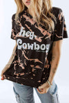 HEY COWBOY BOHEMIAN COWGIRL Graphic Tie-Dye Tee - Tophatter Daily Deals