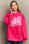 Simply Love Simply Love Full Size LET’S GO GIRLS Graphic Dropped Shoulder Hoodie Hot Pink - Tophatter Daily Deals