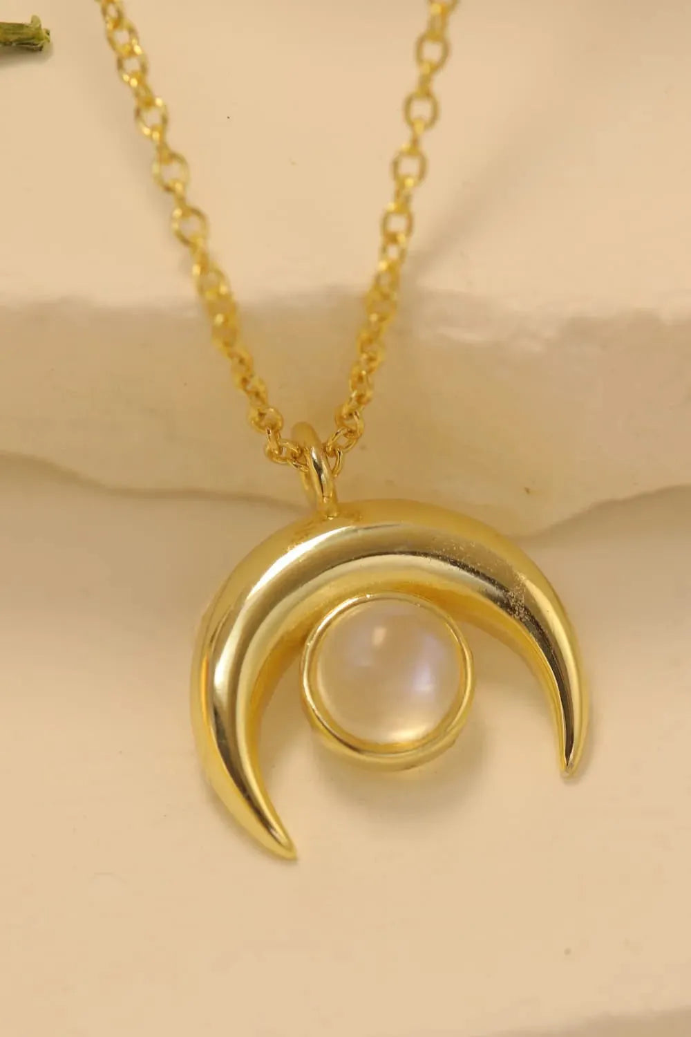 High Quality Natural Moonstone Moon Pendant 925 Sterling Silver Necklace Moonstone - Tophatter Daily Deals