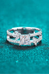 Moissanite Double Layered Ring Silver Moissanite - Tophatter Daily Deals