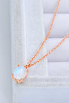 Natural 4-Prong Pendant Moonstone Necklace - Tophatter Deals