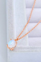 Natural 4-Prong Pendant Moonstone Necklace Moonstone - Tophatter Daily Deals