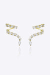 Zircon 925 Sterling Silver Earrings Gold One Size Earrings - Tophatter Daily Deals