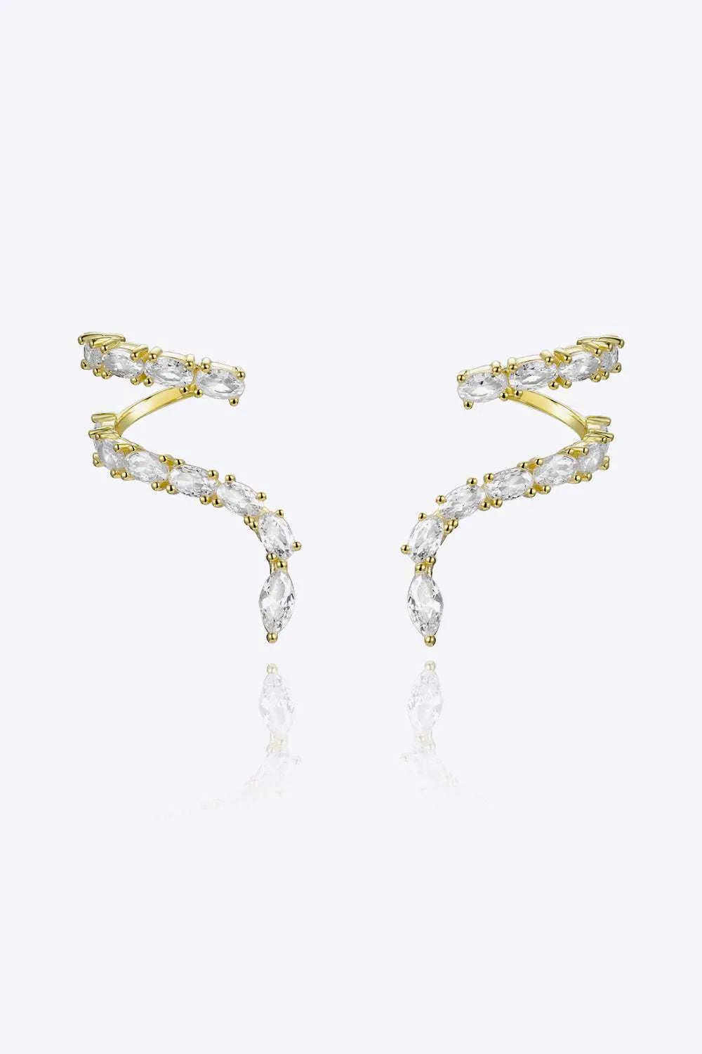 Zircon 925 Sterling Silver Earrings Gold One Size Earrings - Tophatter Daily Deals