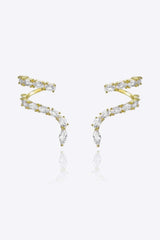 Zircon 925 Sterling Silver Earrings Gold One Size Earrings - Tophatter Daily Deals