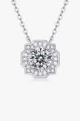 1 Carat Moissanite Flower Shape Pendant Chain Necklace Moissanite - Tophatter Daily Deals
