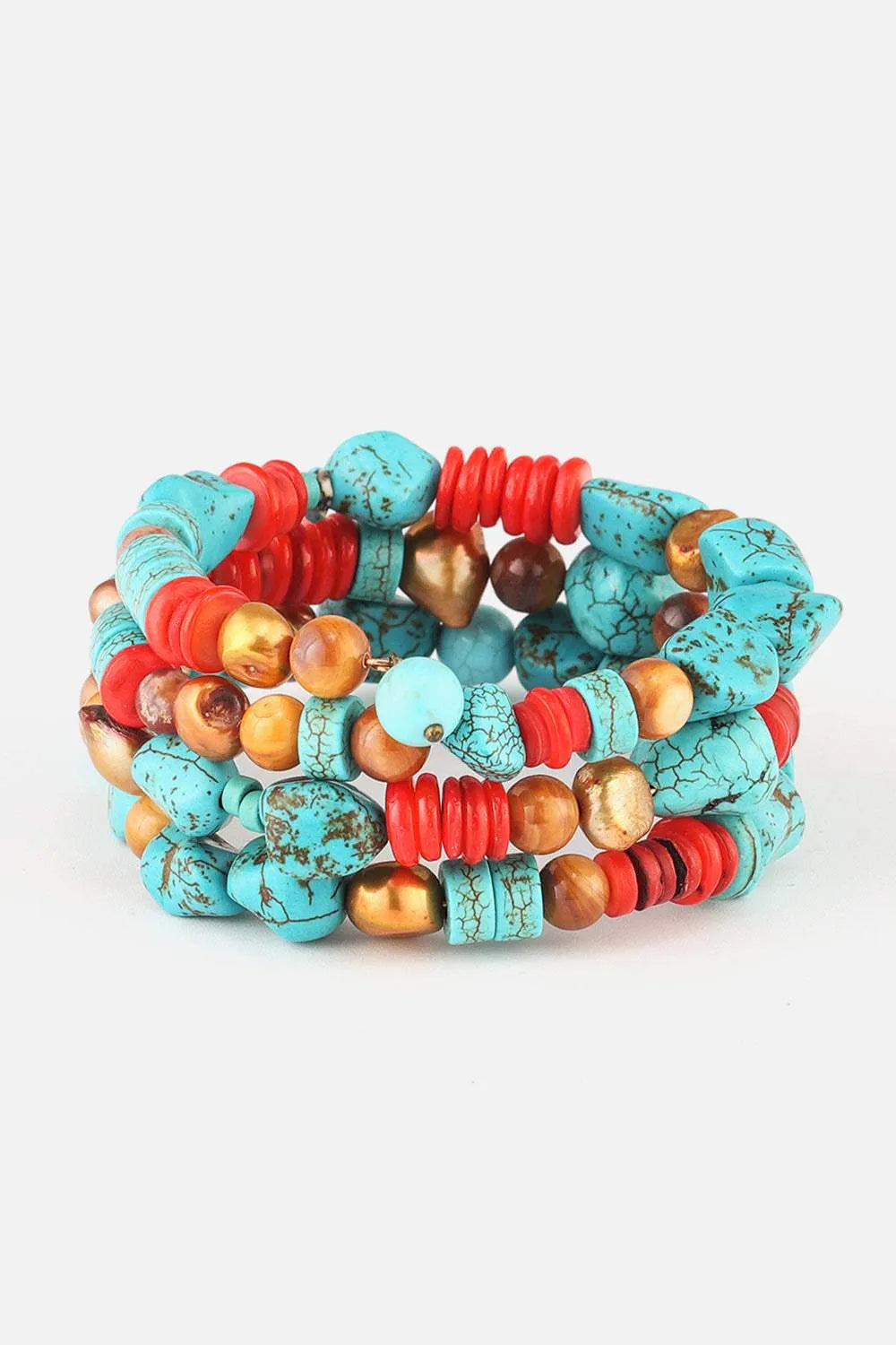 Layered Turquoise Bracelet Multicolor One Size Bracelets - Tophatter Daily Deals