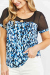 Sew In Love Feeling Sassy Full Size Mesh Detail Top Blouses - Tophatter Daily Deals