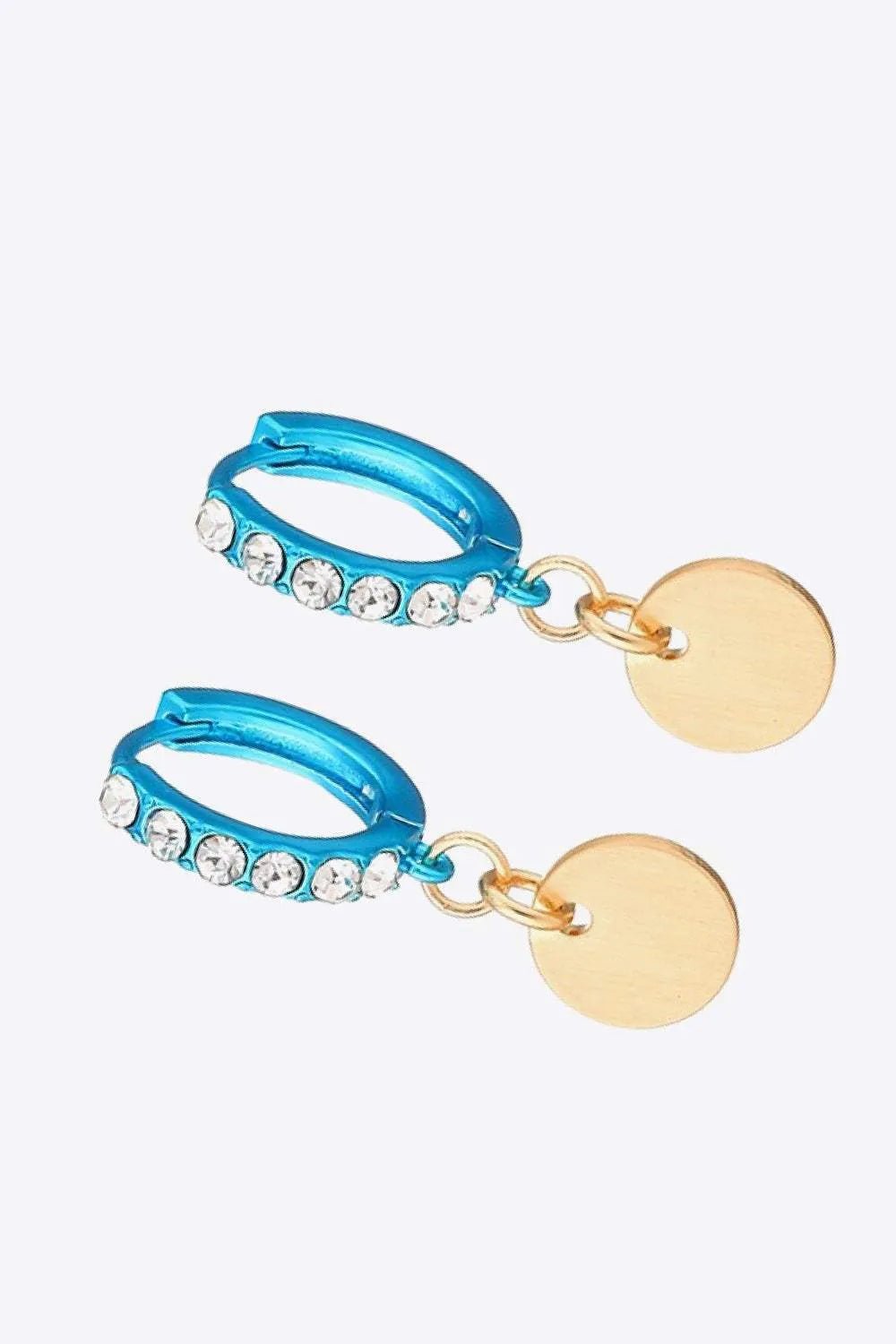 Rhinestone Decor Huggie Drop Earrings Earrings - Tophatter Daily Deals