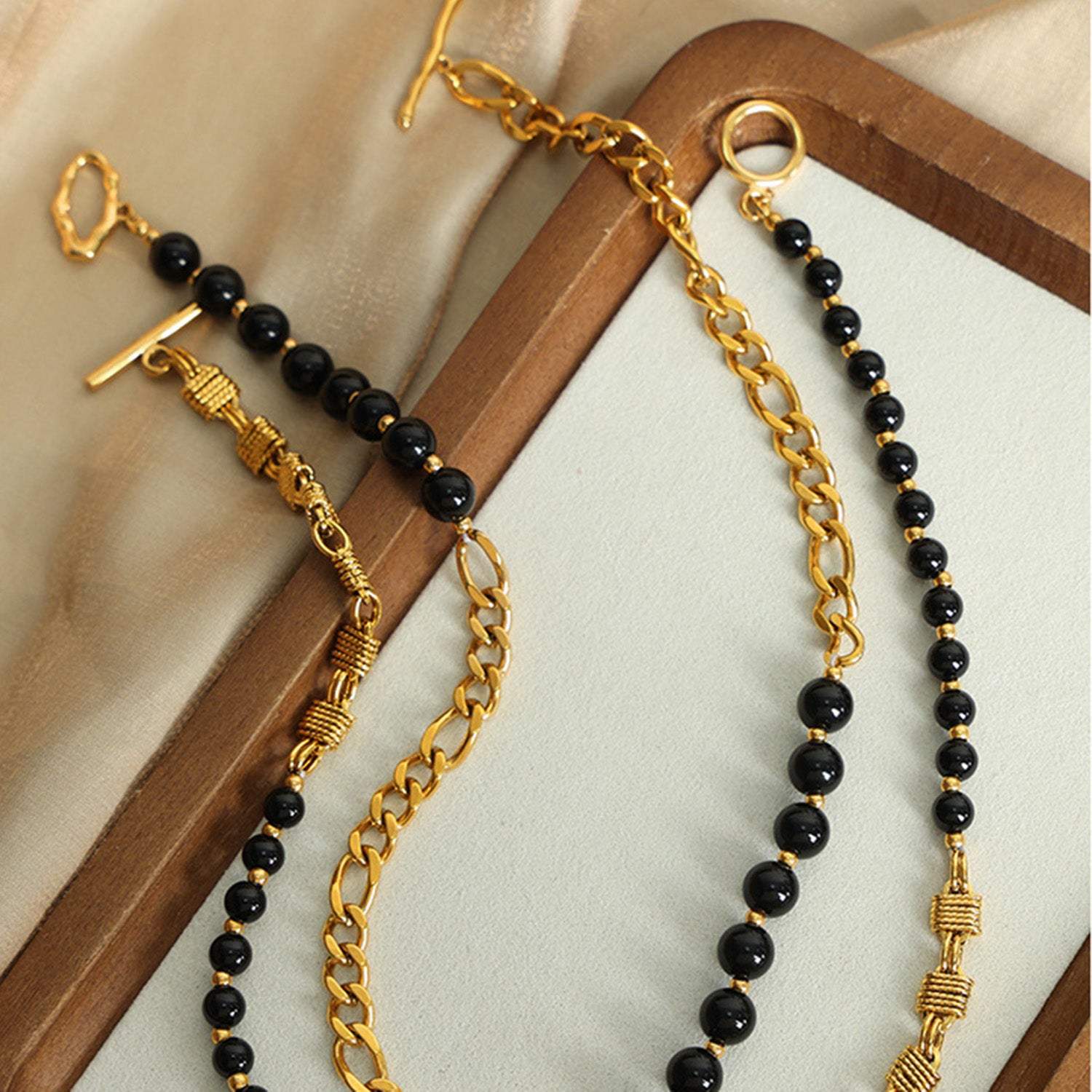 Bead Detail Chunky Chain Necklace Necklaces - Tophatter Daily Deals