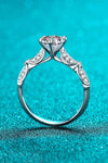 925 Sterling Silver Inlaid Moissanite 6-Prong Ring Moissanite - Tophatter Daily Deals