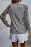 Round Neck Raglan Sleeve Knit Top Blouses - Tophatter Daily Deals