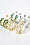 Inlaid Zircon C-Hoop Earrings Earrings - Tophatter Daily Deals