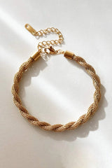 Twisted Stainless Steel Bracelet Gold One Size Bracelets - Tophatter Daily Deals