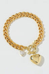 Heart Charm Bracelet Gold One Size Bracelets - Tophatter Daily Deals