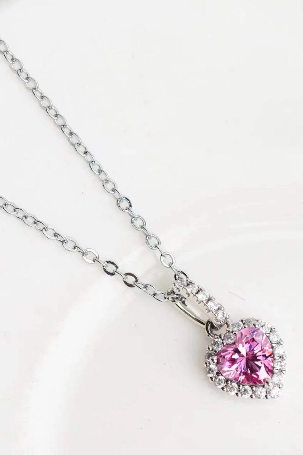 1 Carat Moissanite Heart Pendant Necklace Moissanite - Tophatter Daily Deals