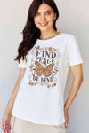 Simply Love Full Size FIND PEACE BE KIND Graphic Cotton T-Shirt Women's T-Shirts - Tophatter Daily Deals