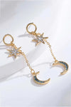 Inlaid Rhinestone Star and Moon Drop Earrings Earrings - Tophatter Daily Deals
