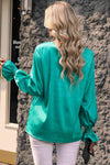 Flounce Sleeve Keyhole Blouse Blouses - Tophatter Daily Deals