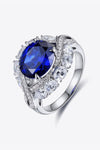 5 Carat Lab-Grown Sapphire Platinum-Plated Ring - Tophatter Shopping Deals - Electronics, Jewelry, Beauty, Health, Gadgets, Fashion