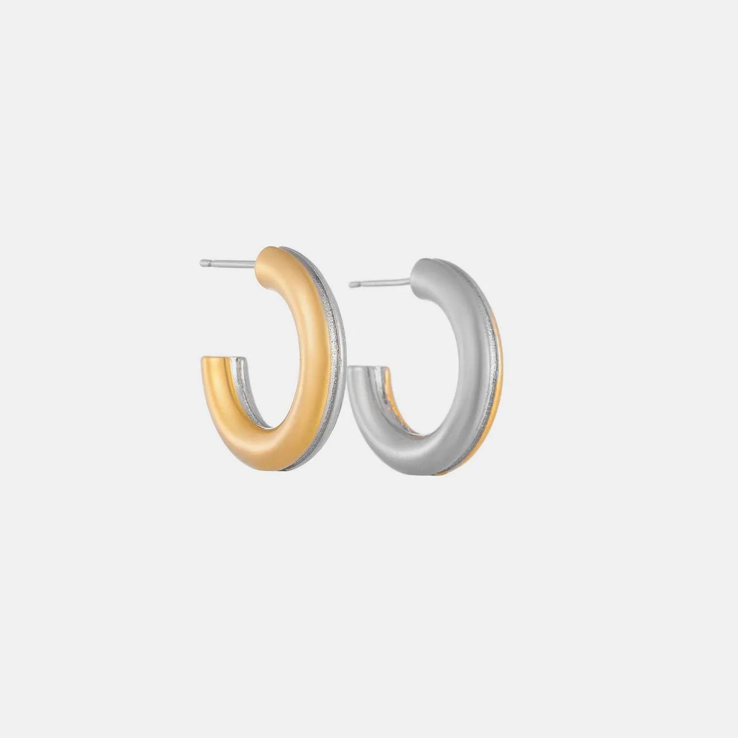 925 Sterling Silver C-Hoop Earrings Silver One Size Earrings - Tophatter Daily Deals
