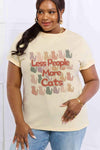 Simply Love Full Size LESS PEOPLE MORE CATS Graphic Cotton Tee Women's T-Shirts - Tophatter Daily Deals