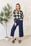 Celeste Full Size Plaid Round Neck Long Sleeve T-Shirt Women's T-Shirts - Tophatter Daily Deals