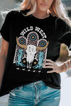 WILD WEST Graphic Short Sleeve Tee Shirt - Tophatter Daily Deals