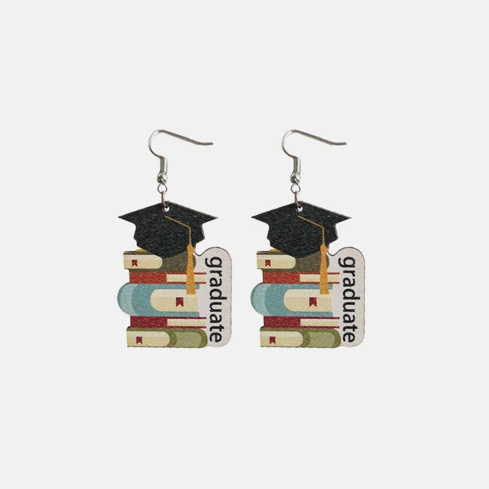 School Theme Wooden Dangle Earrings Earrings - Tophatter Daily Deals