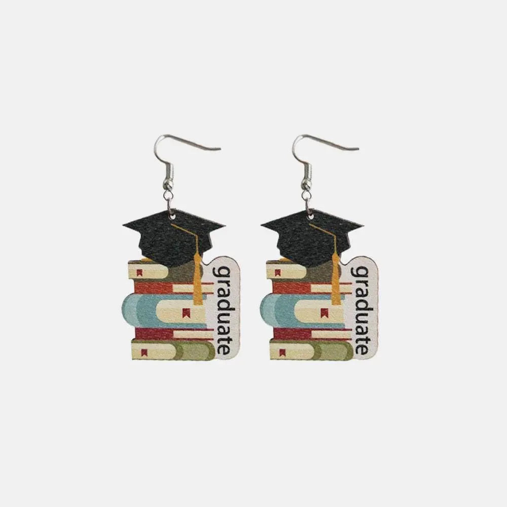 School Theme Wooden Dangle Earrings Earrings - Tophatter Daily Deals